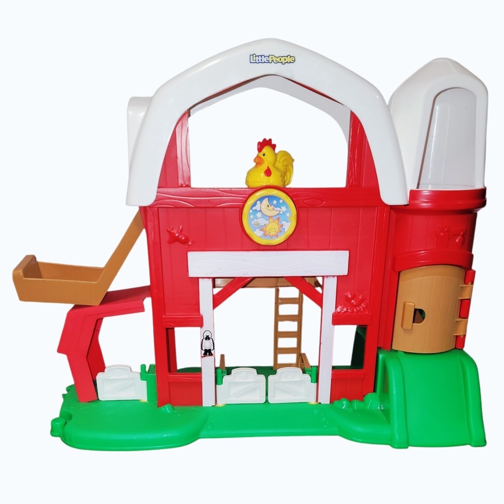 Fisher Price Little People Animal Sounds Farm Barn Silo Playset Working